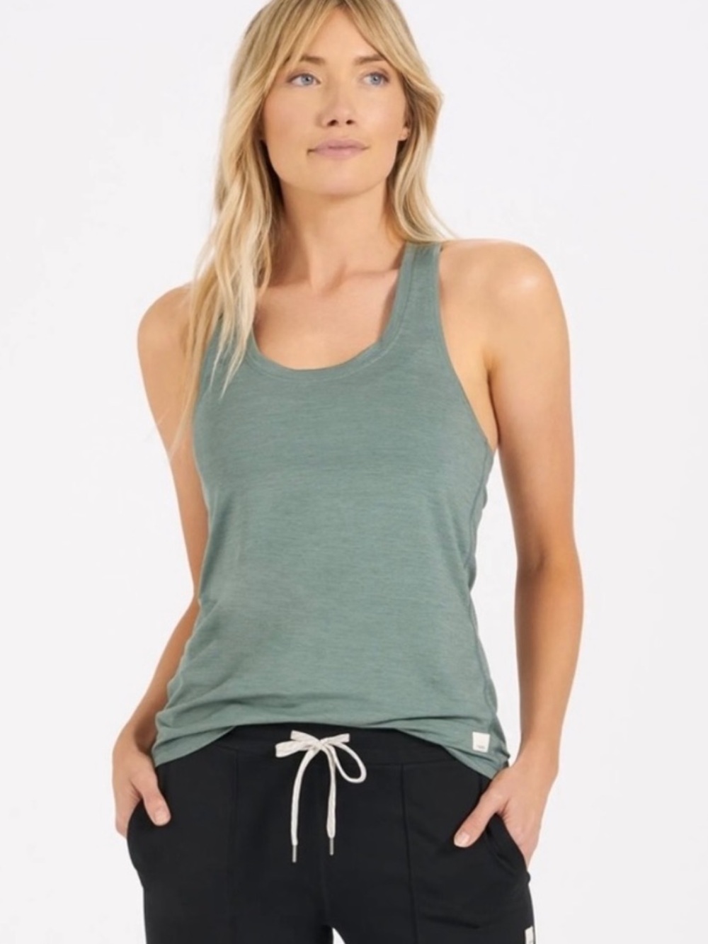 Vuori Lux Performance Tank Top Heather Green Size M